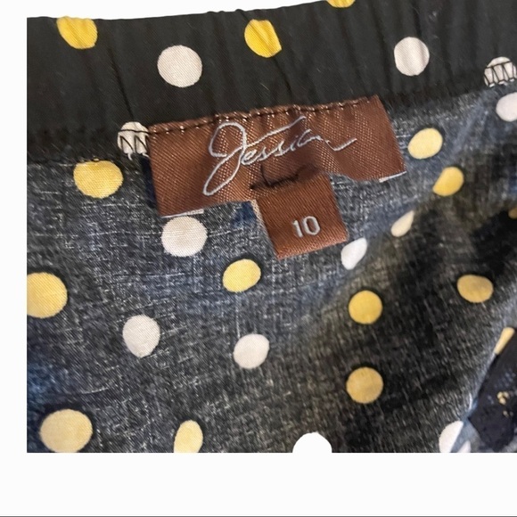 Jessica strapless dark academia goblincore gold white black polka dot dress - Picture 5 of 7